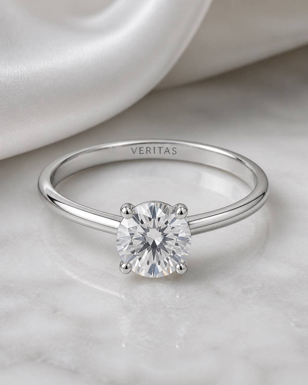 Кольцо Солитер Veritas Diamonds с бриллиантом 1 карат